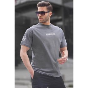 Madmext 6112 Füme Bisiklet Yaka Erkek T-shirt