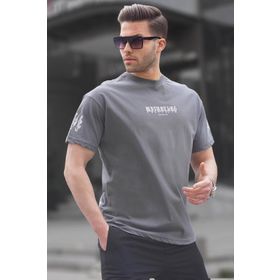 Madmext 6112 Füme Bisiklet Yaka Erkek T-shirt