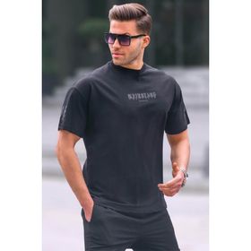 Madmext 6112 Siyah Bisiklet Yaka Erkek T-shirt