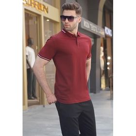 Madmext 6113 Bordo Polo Yaka Erkek T-shirt