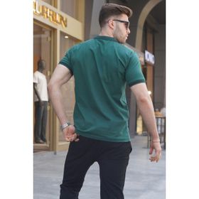 Madmext 6113 Koyu Yeşil Polo Yaka Erkek T-shirt