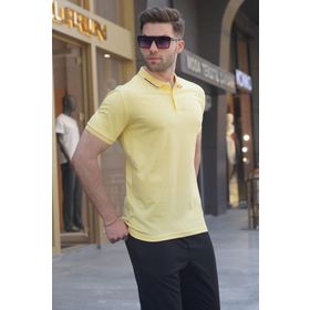 Madmext 6113 Sarı Polo Yaka Erkek T-shirt