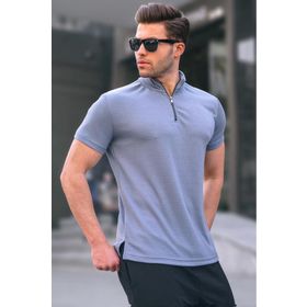 Madmext 6120 Füme Fermuar Yaka Erkek T-shirt