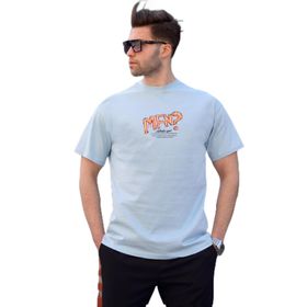 Madmext 6124 Mavi Baskılı Erkek T-shirt