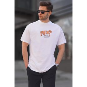Madmext 6124 Mavi Baskılı Erkek T-shirt