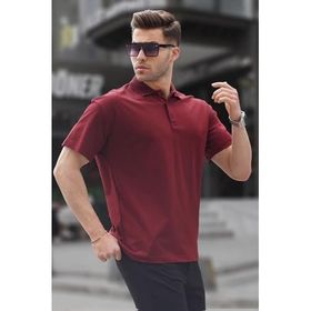 Madmext 6126 Bordo Polo Yaka Basic Erkek T-shirt
