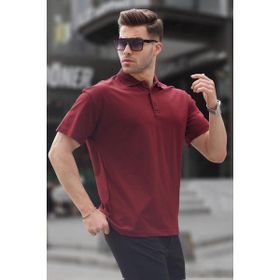 Madmext 6126 Bordo Polo Yaka Basic Erkek T-shirt