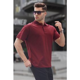 Madmext 6126 Bordo Polo Yaka Basic Erkek T-shirt
