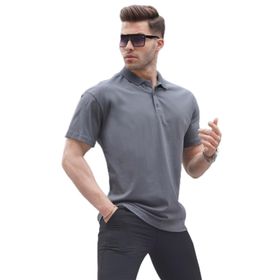 Madmext 6126 Füme Polo Yaka Basic Erkek T-shirt