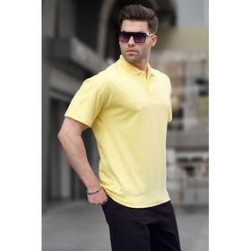 Madmext 6126 Sarı Polo Yaka Basic Erkek T-shirt