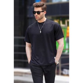 Madmext 6127 Siyah Oversize Basic Erkek T-shirt