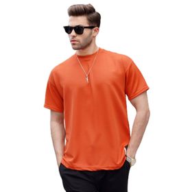 Madmext 6127 Turuncu Oversize Basic Erkek T-shirt