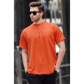 Madmext 6127 Turuncu Oversize Basic Erkek T-shirt