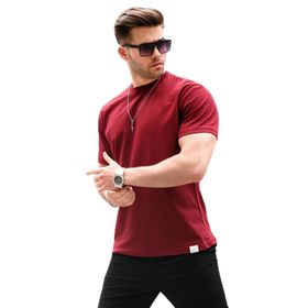Madmext 6131 Bordo Regular Fit Basic Erkek T-shirt
