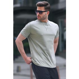 Madmext 6131 Çağla Yeşili Regular Fit Basic Erkek T-shirt