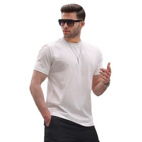 Madmext 6131 Ekru Regular Fit Basic Erkek T-shirt