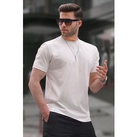 Madmext 6131 Ekru Regular Fit Basic Erkek T-shirt
