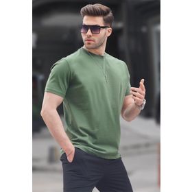 Madmext 6131 Haki Regular Fit Basic Erkek T-shirt