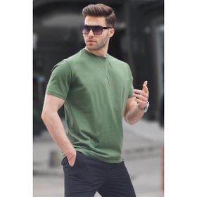 Madmext 6131 Haki Regular Fit Basic Erkek T-shirt