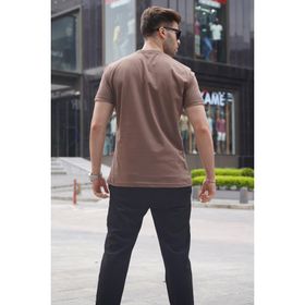 Madmext 6131 Kahverengi Regular Fit Basic Erkek T-shirt