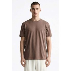 Madmext 6131 Kahverengi Regular Fit Basic Erkek T-shirt