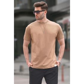 Madmext 6131 Kapuçino Regular Fit Basic Erkek T-shirt