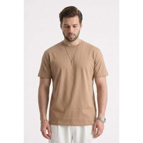 Madmext 6131 Kapuçino Regular Fit Basic Erkek T-shirt