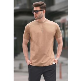 Madmext 6131 Kapuçino Regular Fit Basic Erkek T-shirt