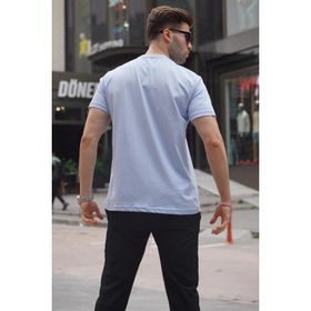 Madmext 6131 Mavi Regular Fit Basic Erkek T-shirt