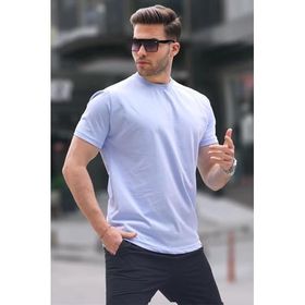 Madmext 6131 Mavi Regular Fit Basic Erkek T-shirt