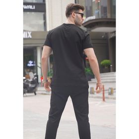 Madmext 6131 Siyah Regular Fit Basic Erkek T-shirt