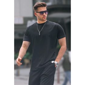 Madmext 6131 Siyah Regular Fit Basic Erkek T-shirt