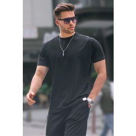 Madmext 6131 Siyah Regular Fit Basic Erkek T-shirt