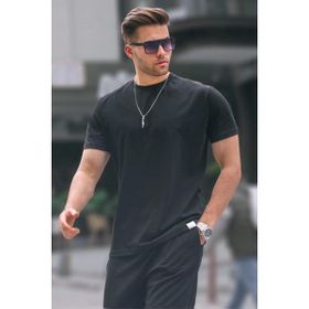 Madmext 6131 Siyah Regular Fit Basic Erkek T-shirt