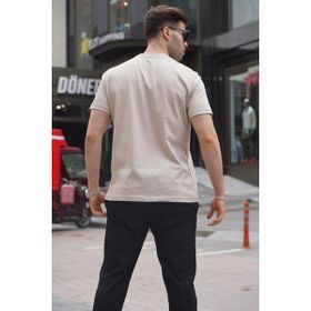 Madmext 6131 Taş Rengi Regular Fit Basic Erkek T-shirt