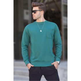 Madmext 6136 Koyu Yeşil Erkek Sweatshirt