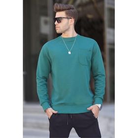 Madmext 6136 Koyu Yeşil Erkek Sweatshirt