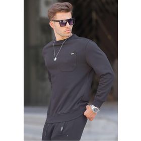 Madmext 6136 Siyah Erkek Sweatshirt