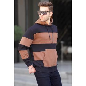 Madmext 6144 Siyah Çizgili Erkek Sweatshirt