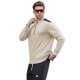 Madmext 6157 Bej Erkek Sweatshirt