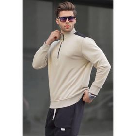 Madmext 6157 Bej Erkek Sweatshirt