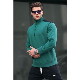 Madmext 6157 Koyu Yeşil Erkek Sweatshirt