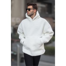 Madmext 6160 Beyaz Erkek Sweatshirt