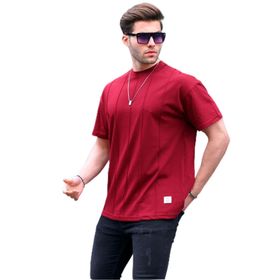 Madmext 6175 Bordo Bisiklet Yaka Erkek T-shirt
