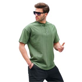 Madmext 6175 Haki Bisiklet Yaka Erkek T-shirt