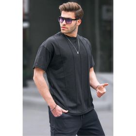 Madmext 6175 Siyah Bisiklet Yaka Erkek T-shirt