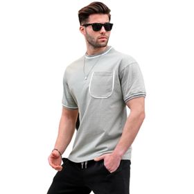 Madmext 6176 Mint Yeşili Cep Detaylı Erkek T-shirt