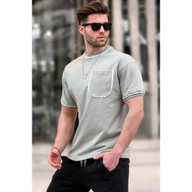 Madmext 6176 Mint Yeşili Cep Detaylı Erkek T-shirt