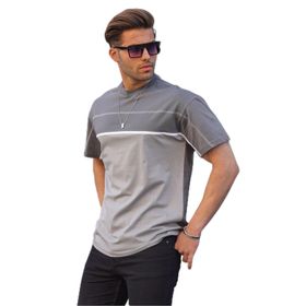 Madmext 6177 Füme Renk Bloklu Erkek T-shirt