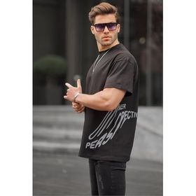 Madmext 6178 Siyah Desenli Erkek T-shirt